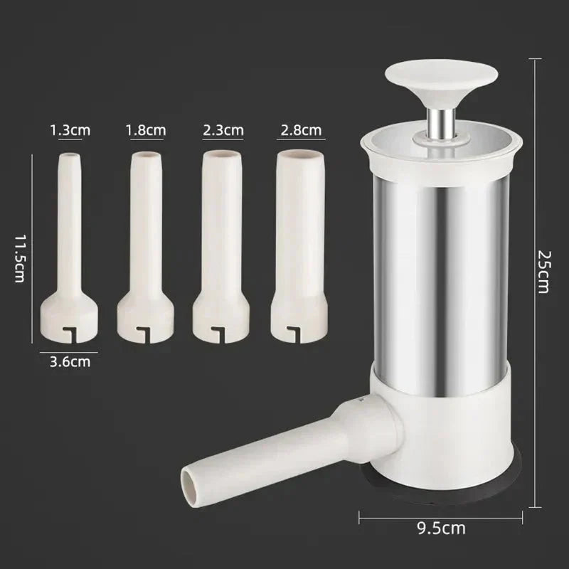 Sausage Stuffer Manual Lever Stainless Steel 4 Nozzles