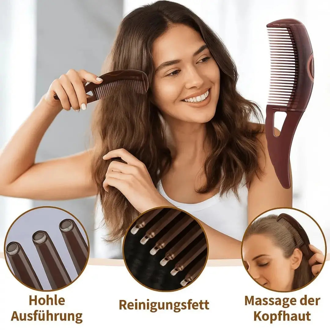 Scalp Massage Comb Dandruff-Removing Hollow Bristles & Rounded Tips