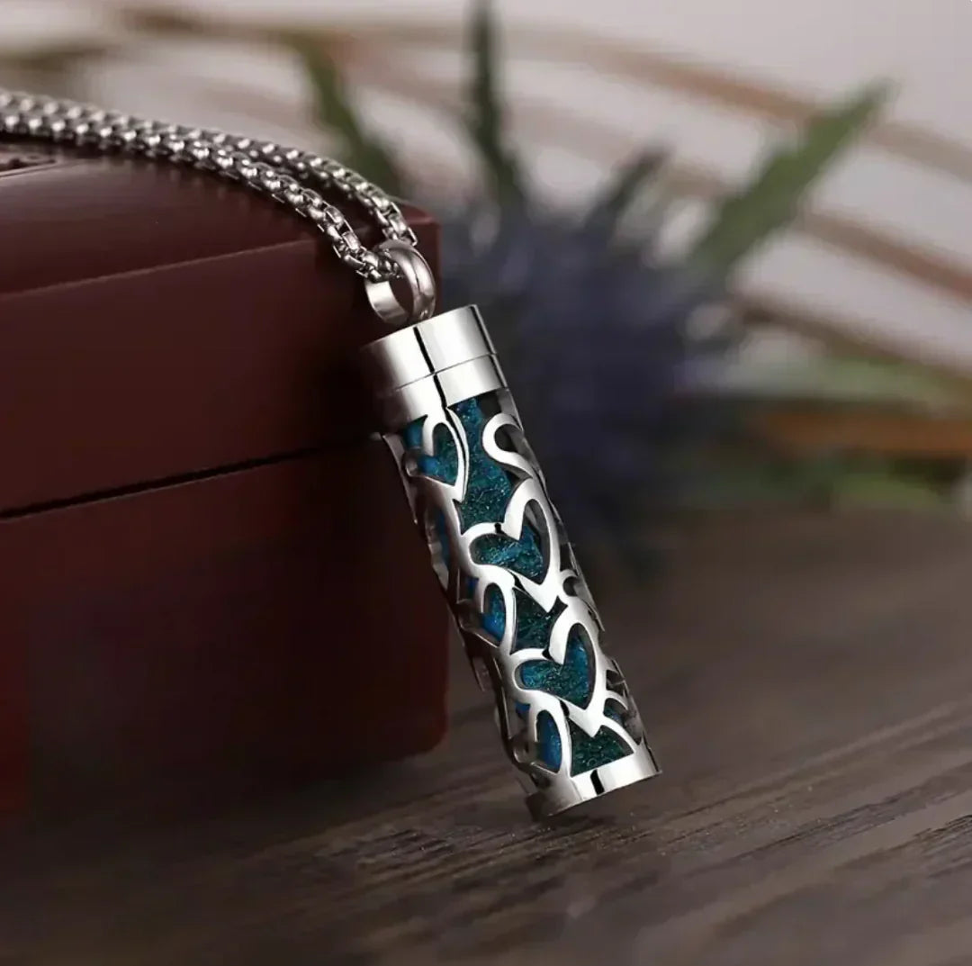 Scent Pendant Necklace Hypoallergenic Stainless Steel Interchangeable Washable Pads
