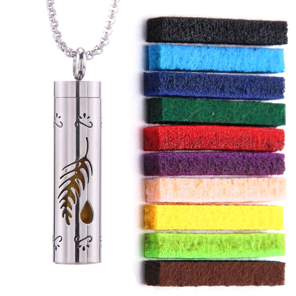 Scent Pendant Necklace Hypoallergenic Stainless Steel Interchangeable Washable Pads
