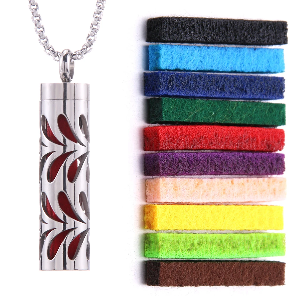 Scent Pendant Necklace Hypoallergenic Stainless Steel Interchangeable Washable Pads