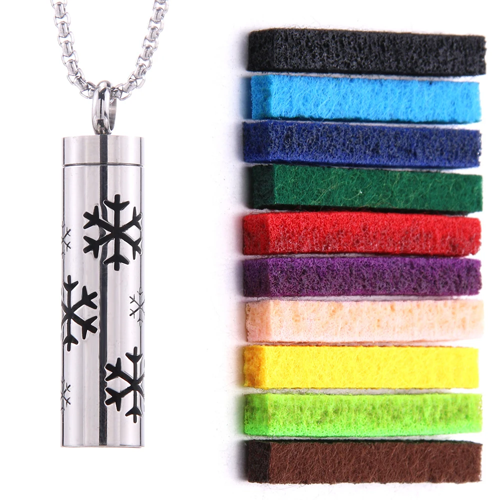 Scent Pendant Necklace Hypoallergenic Stainless Steel Interchangeable Washable Pads