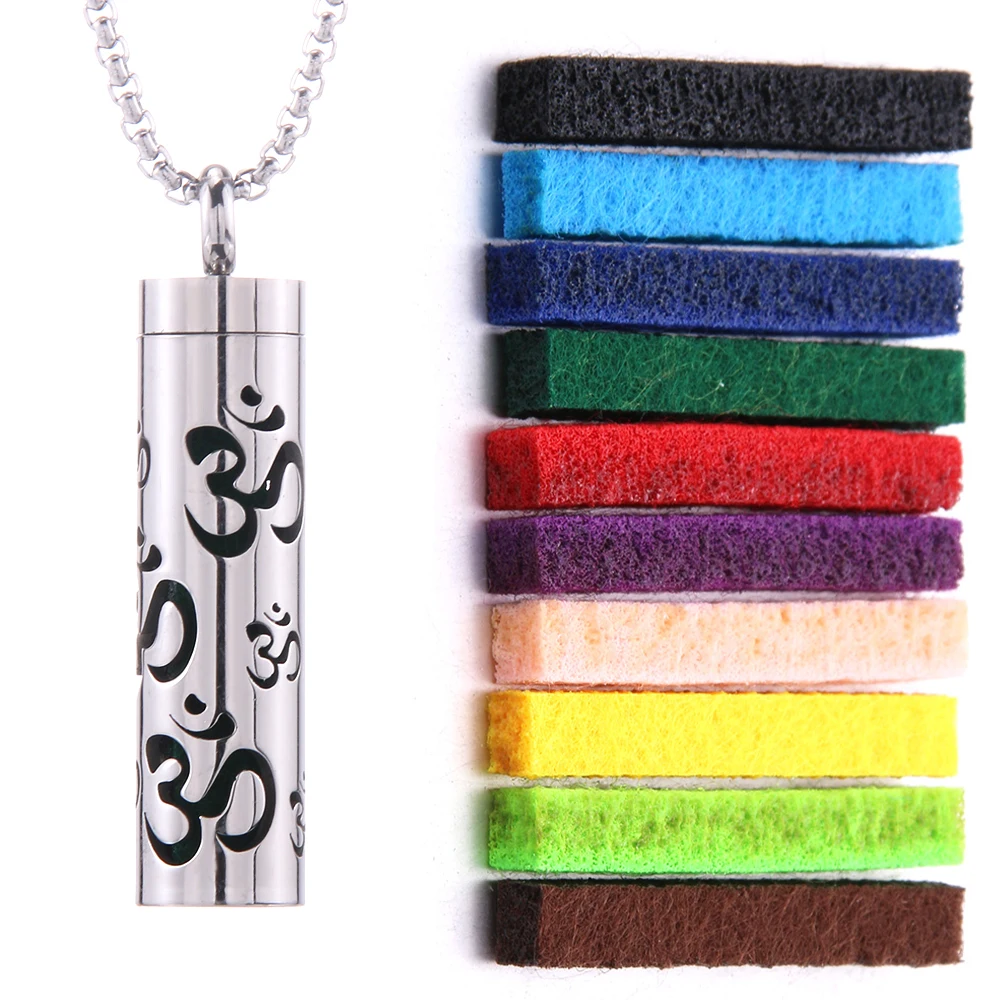 Scent Pendant Necklace Hypoallergenic Stainless Steel Interchangeable Washable Pads