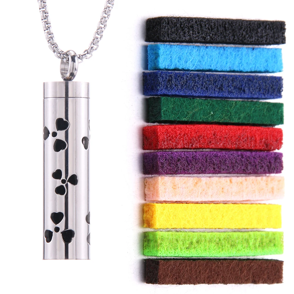 Scent Pendant Necklace Hypoallergenic Stainless Steel Interchangeable Washable Pads