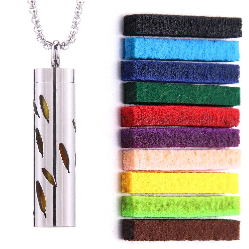 Scent Pendant Necklace Hypoallergenic Stainless Steel Interchangeable Washable Pads