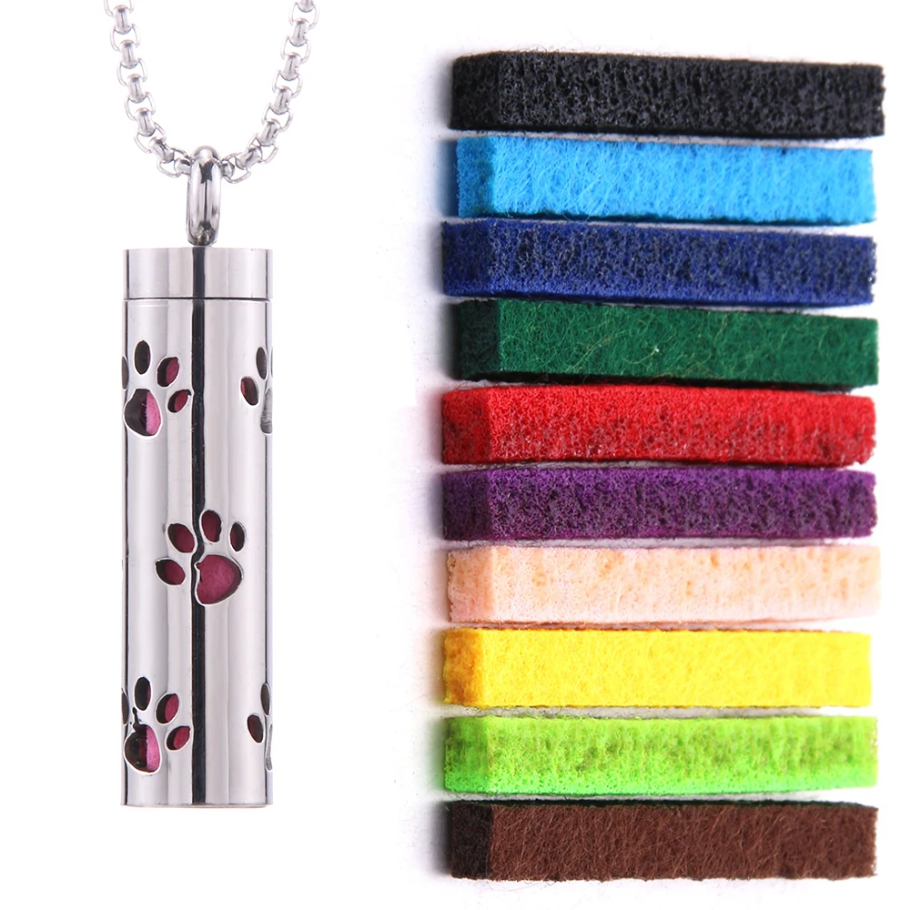Scent Pendant Necklace Hypoallergenic Stainless Steel Interchangeable Washable Pads