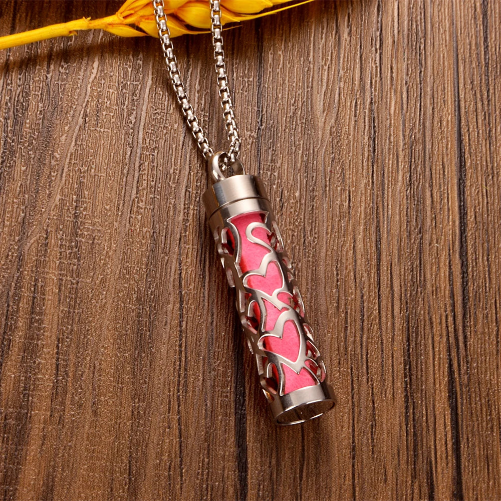 Scent Pendant Necklace Hypoallergenic Stainless Steel Interchangeable Washable Pads