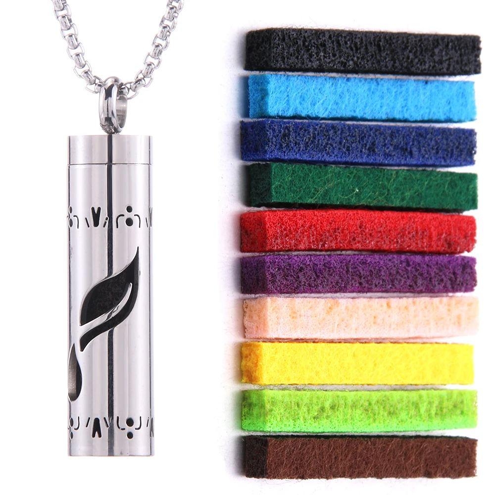 Scent Pendant Necklace Hypoallergenic Stainless Steel Interchangeable Washable Pads