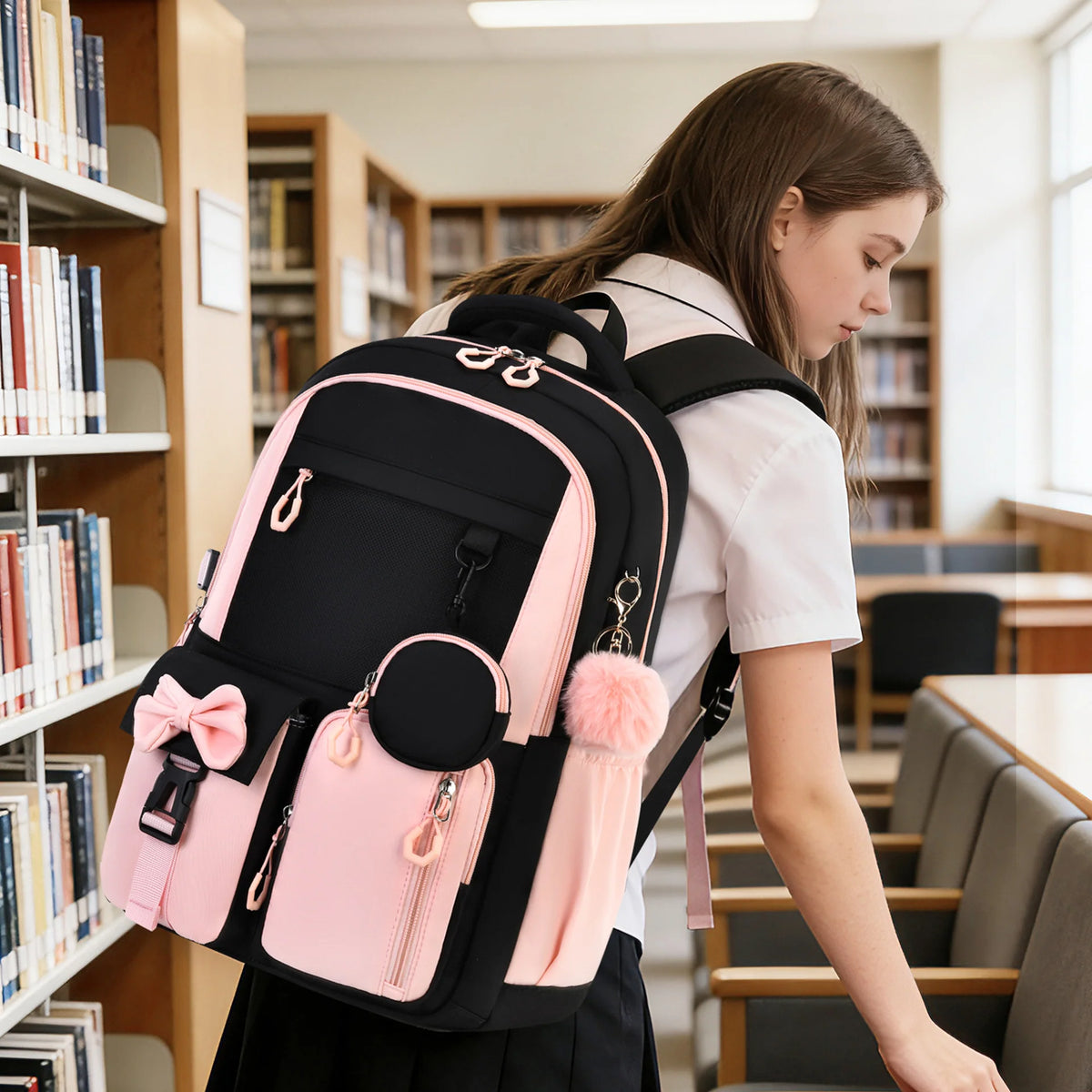 School Backpack Water Resistant Lightweight Anti Theft Pocket