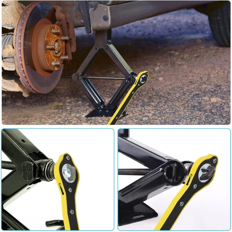 Scissor Jack Ratchet Wrench 360° Forged Steel