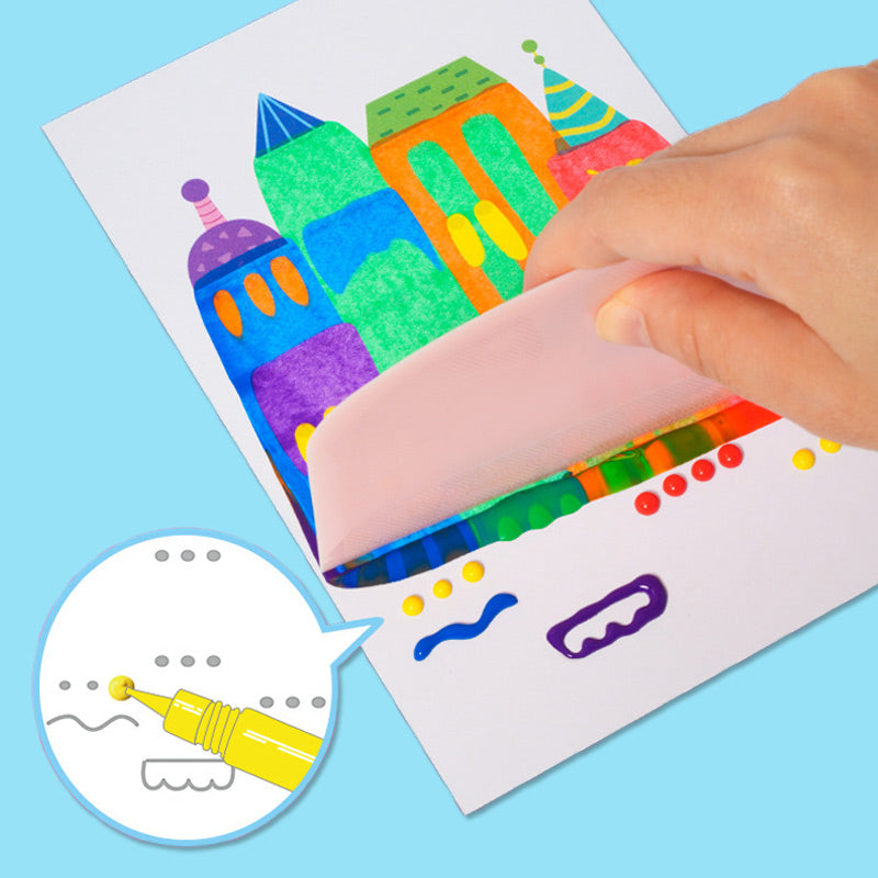 Scratch Art Kit Rainbow Color-Reveal Cartoon Templates Includes Scraper