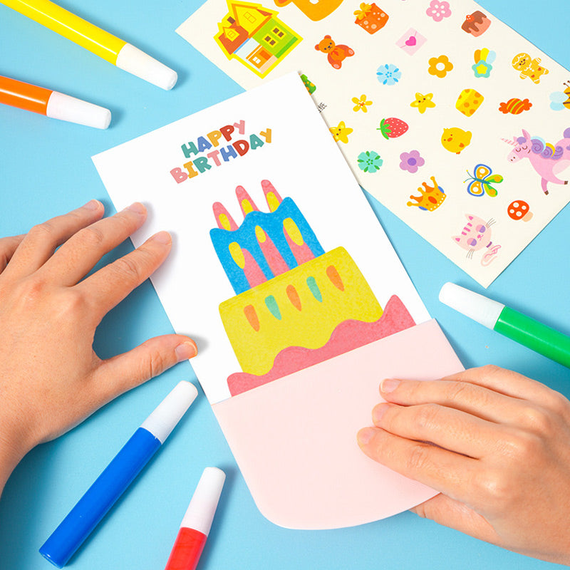 Scratch Art Kit Rainbow Color-Reveal Cartoon Templates Includes Scraper