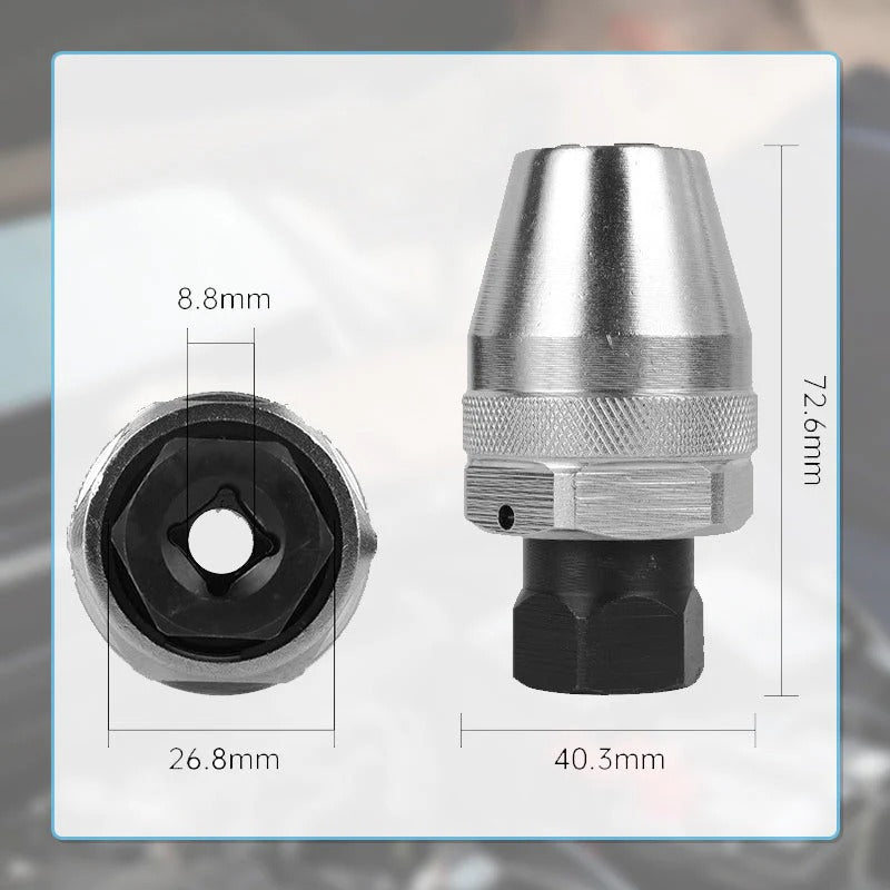 Screw Extractor Hardened Steel Tapered Teeth 3/8 Inch Drive