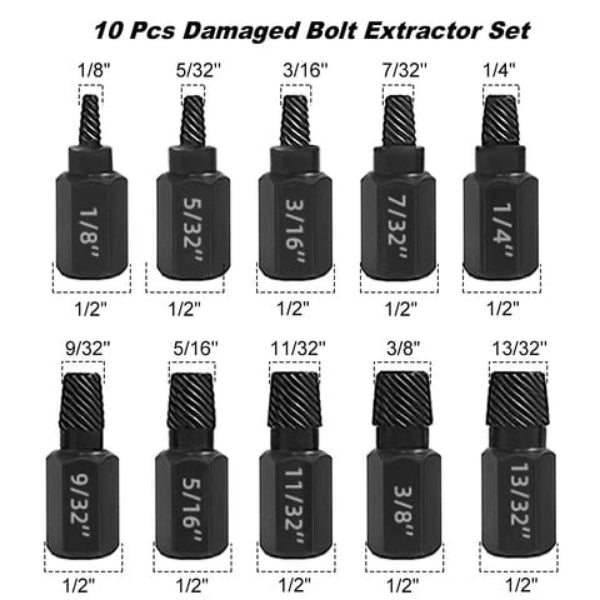 Screw Extractor Set Reverse Thread 20 Piece
