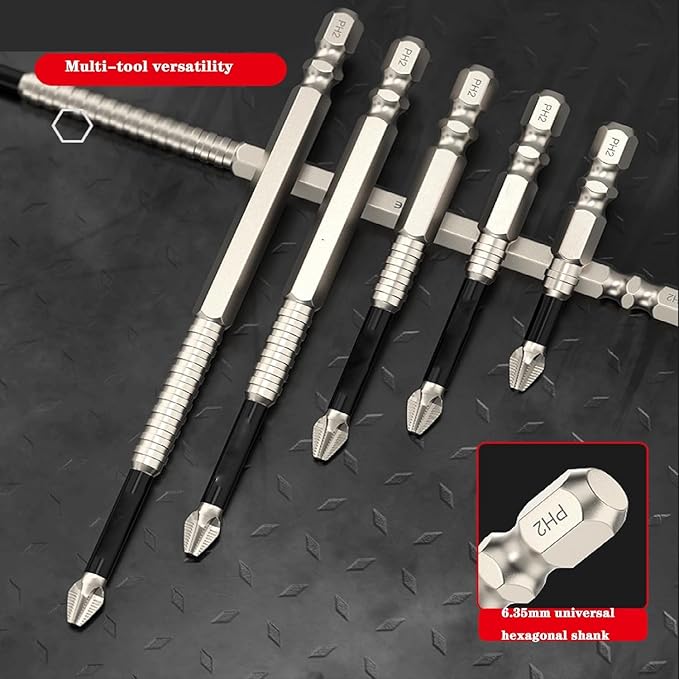 Screwdriver Bit Set Magnetic Carbon Steel Set of 6