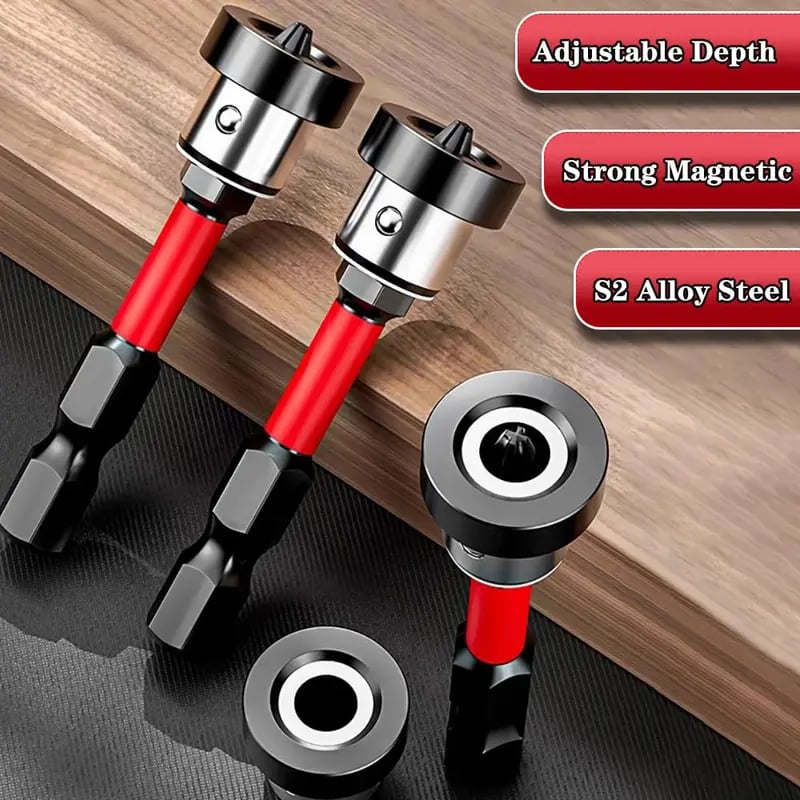Screwdriver Bit Set Magnetic Collar & Adjustable Depth Stop