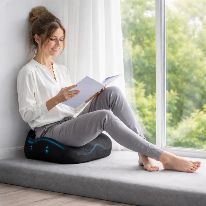 Seat Cushion Contoured Memory Foam Non-Slip Base Washable Cover