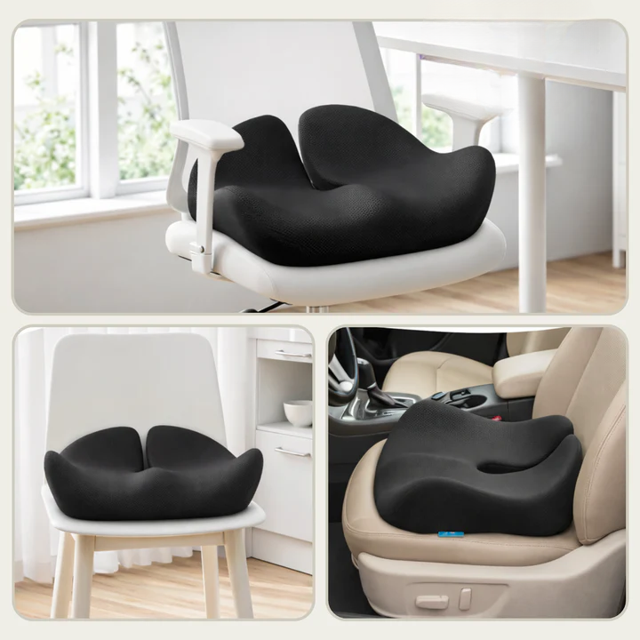 Seat Cushion Contoured Memory Foam Non-Slip Base Washable Cover