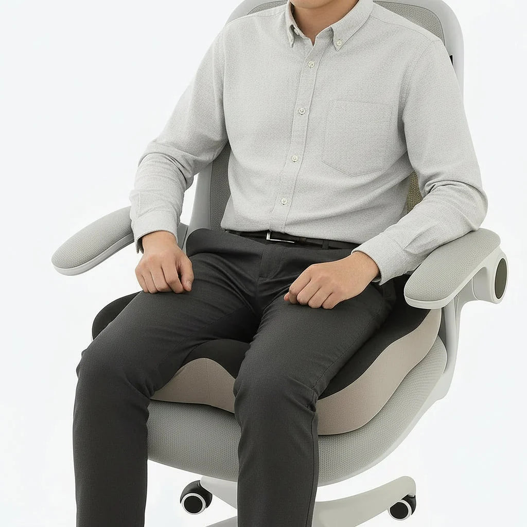 Seat Cushion Ergonomic Memory Foam Non-Slip & Removable Cover