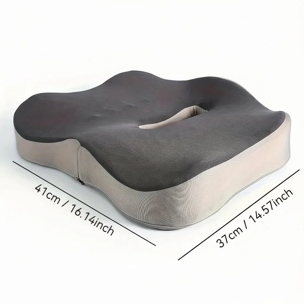 Seat Cushion Ergonomic Memory Foam Non-Slip & Removable Cover