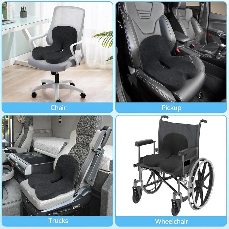 Seat Cushion Memory Foam Ergonomic Cutout Non-Slip