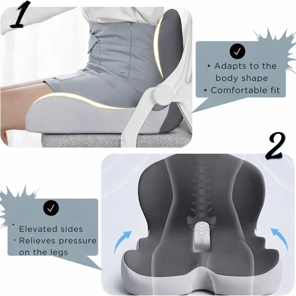 Seat Cushion Memory Foam Non-Slip Removable Cover