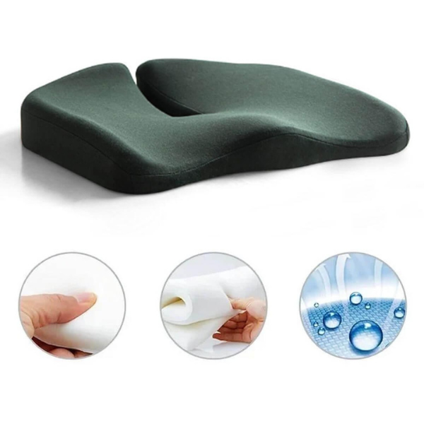 Seat Cushion U-Shaped Memory Foam Tailbone Relief Non-Slip