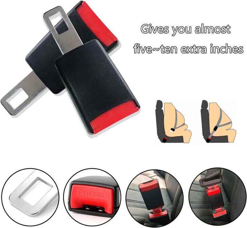 Seatbelt Extender Universal Stainless Steel Clip Tool-Free