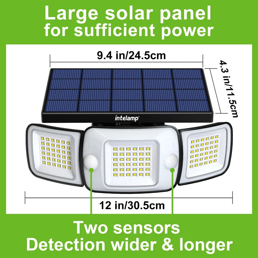 Security Light Solar Motion Sensor Three Adjustable Heads