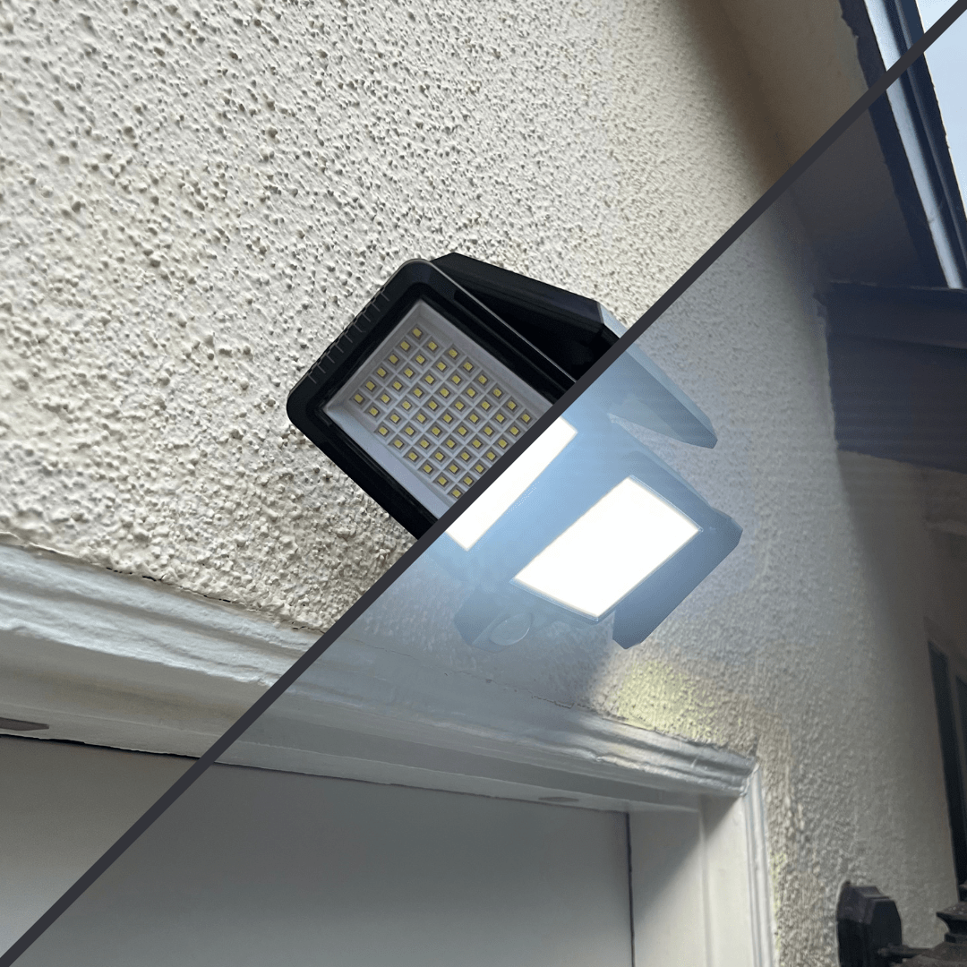 Security Light Solar-Powered Triple-Head Motion Sensor