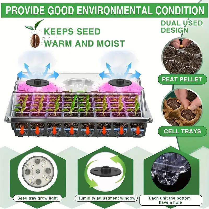 Seed Starter Station Full-Spectrum LED & Adjustable Humidity