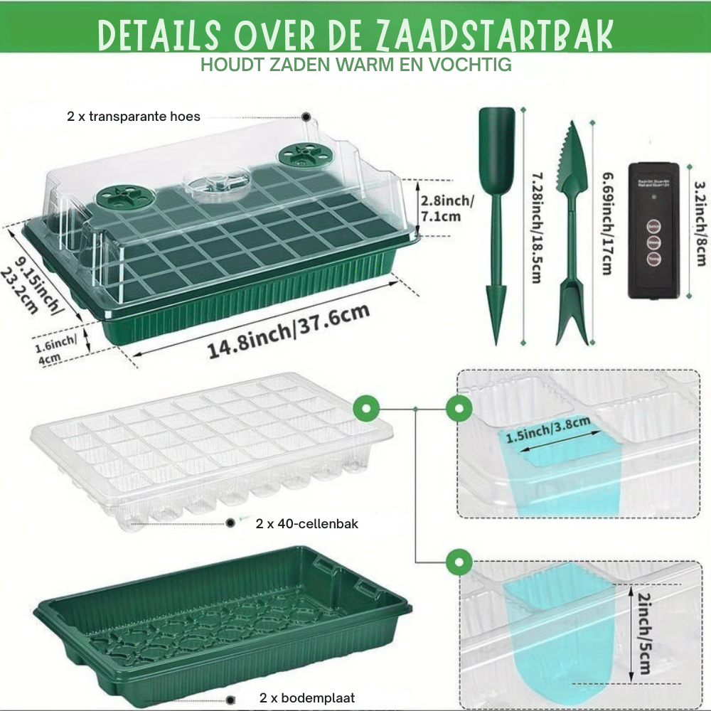 Seed Starter Station Full-Spectrum LED & Adjustable Humidity