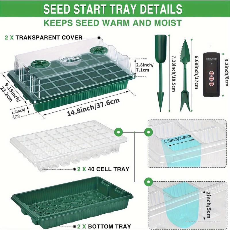 Seed Starter Tray Set 24-Cell USB LED Timer