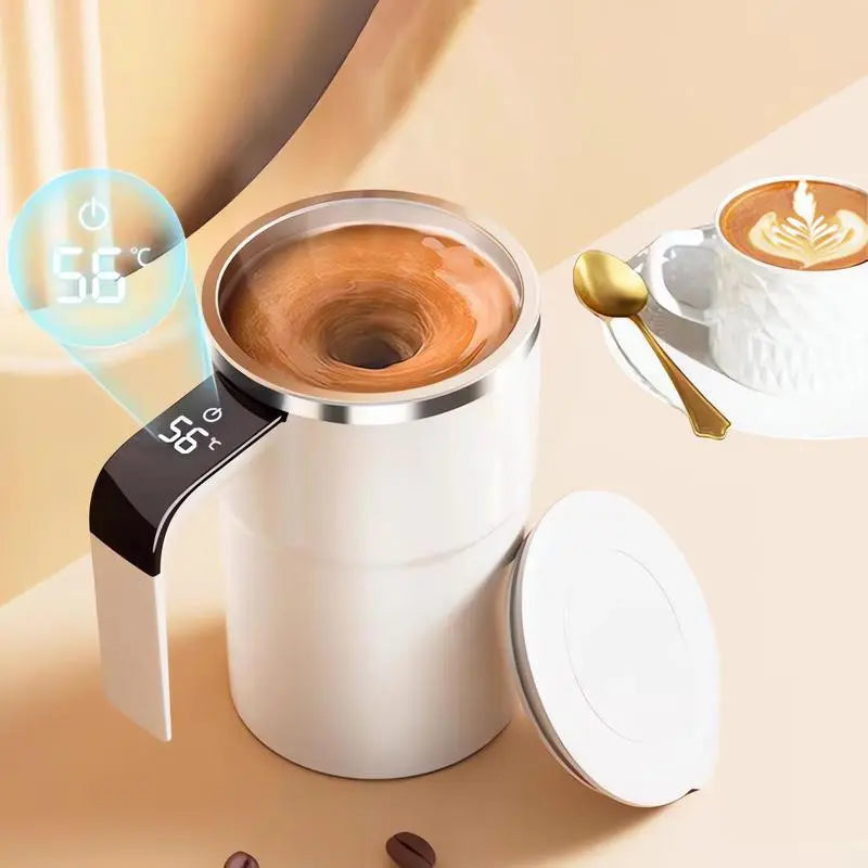Self-Stirring Coffee Mug Stainless Steel LED Display