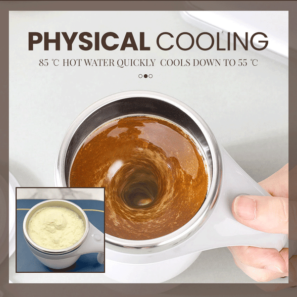 Self-Stirring Mug One-Touch Stainless Steel Leak-Proof Lid