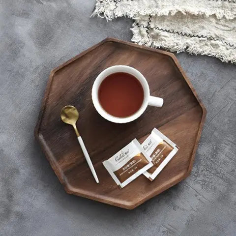 Serving Board Octagonal Solid Wood Warm Brown