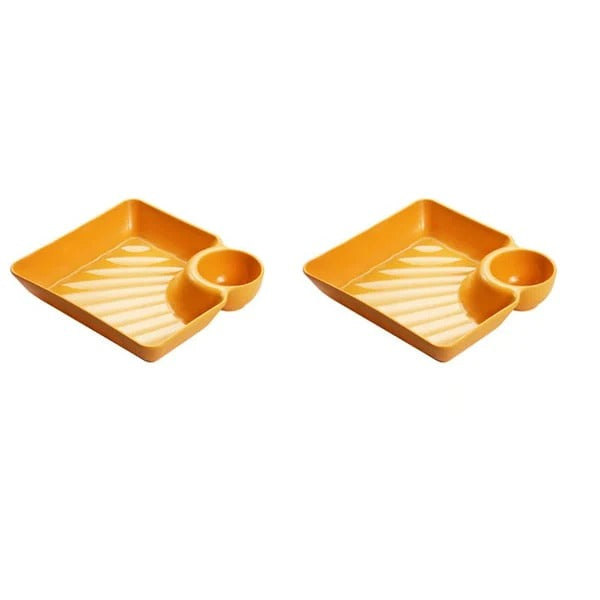 Serving Plate Separate Sauce Compartment Dishwasher Safe