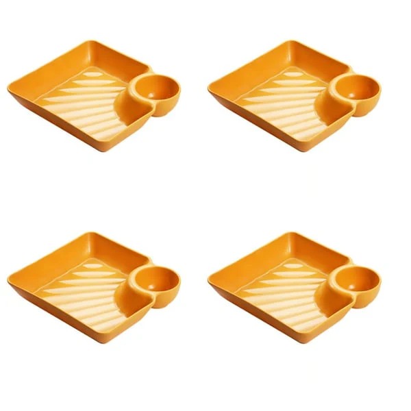 Serving Plate Separate Sauce Compartment Dishwasher Safe