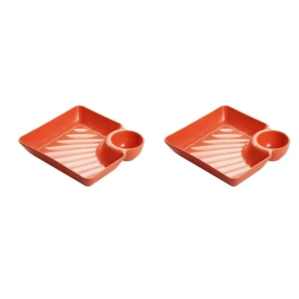 Serving Plate Separate Sauce Compartment Dishwasher Safe