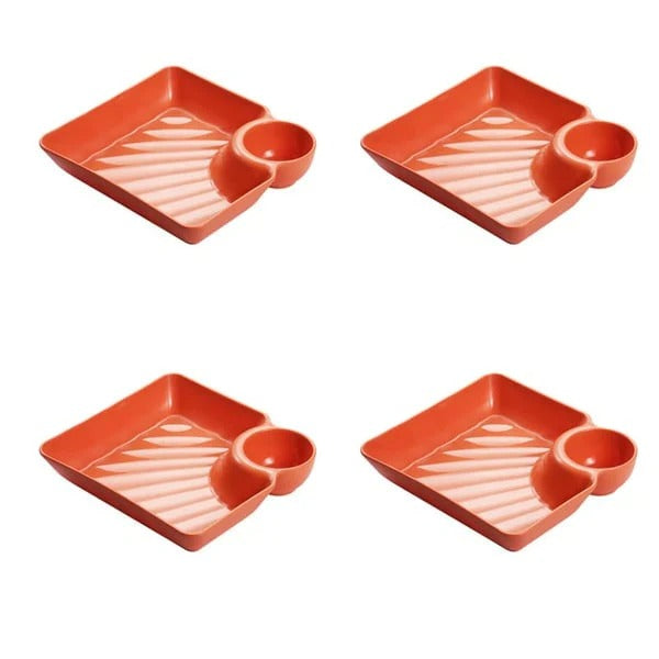 Serving Plate Separate Sauce Compartment Dishwasher Safe