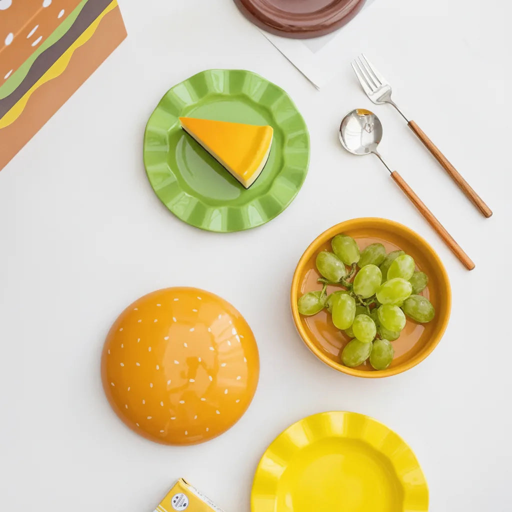 Serving Set Burger-Shaped Stackable Plastic
