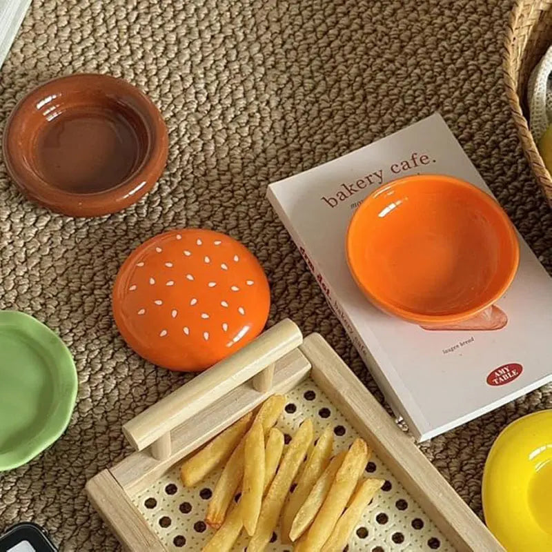 Serving Set Burger-Shaped Stackable Plastic