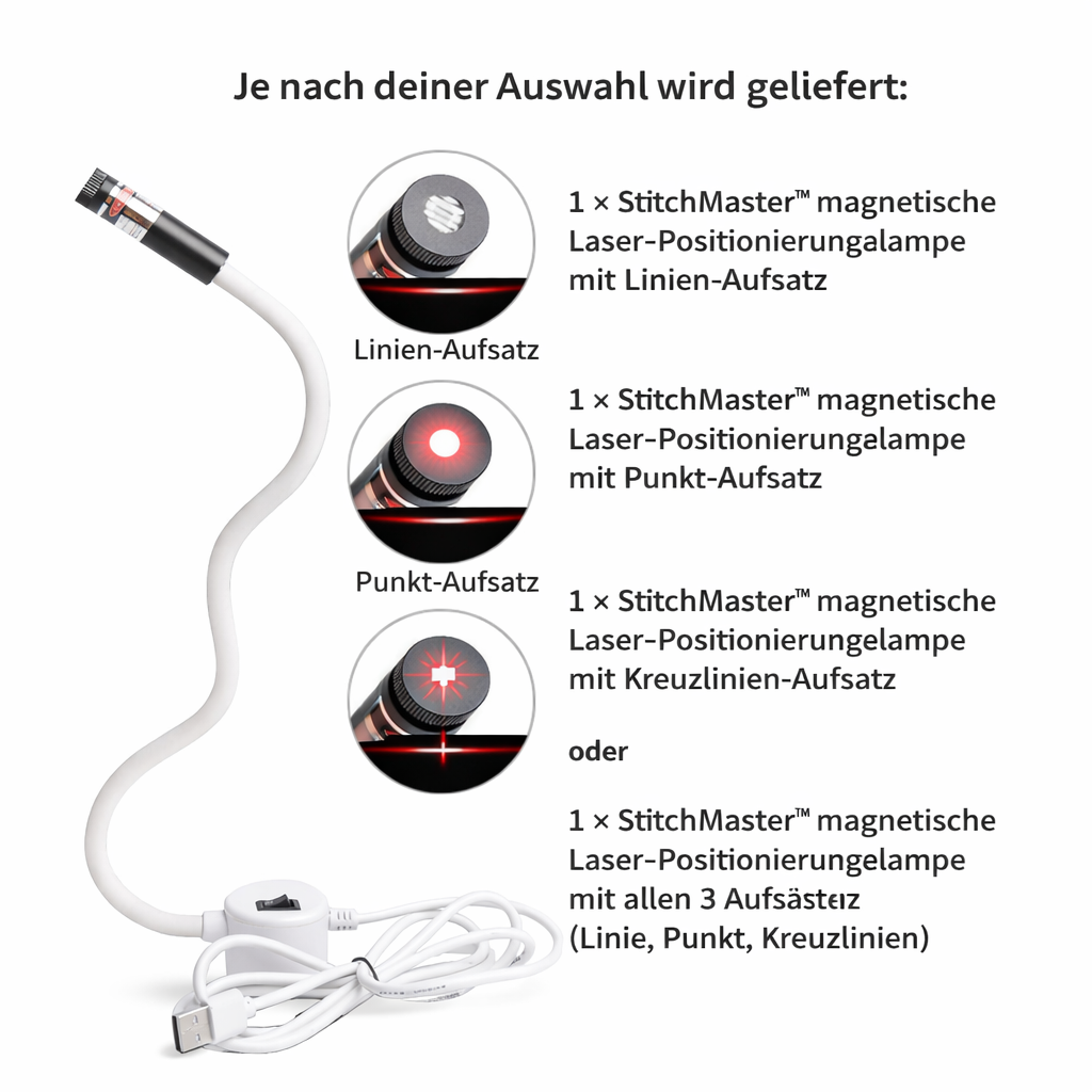 Sewing Machine Laser Guide Magnetic USB-Powered 3 Modes