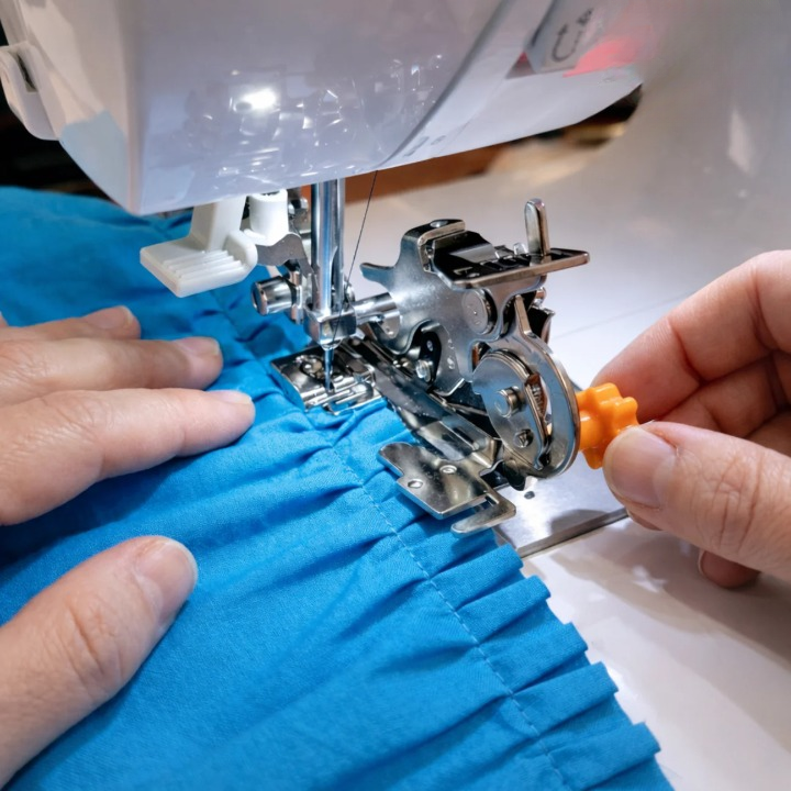 Sewing Machine Pleating Foot Adjustable Dial 4-Setting Universal Flatbed