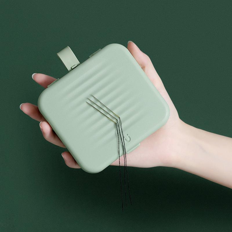 Sewing Organizer Box Magnetic Lid Two-Tier Spool Storage