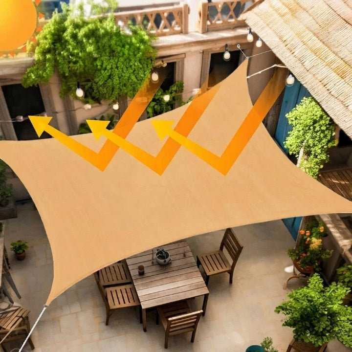 Shade Sail Rectangular PU-Coated Polyester UV Protection Reinforced Edges