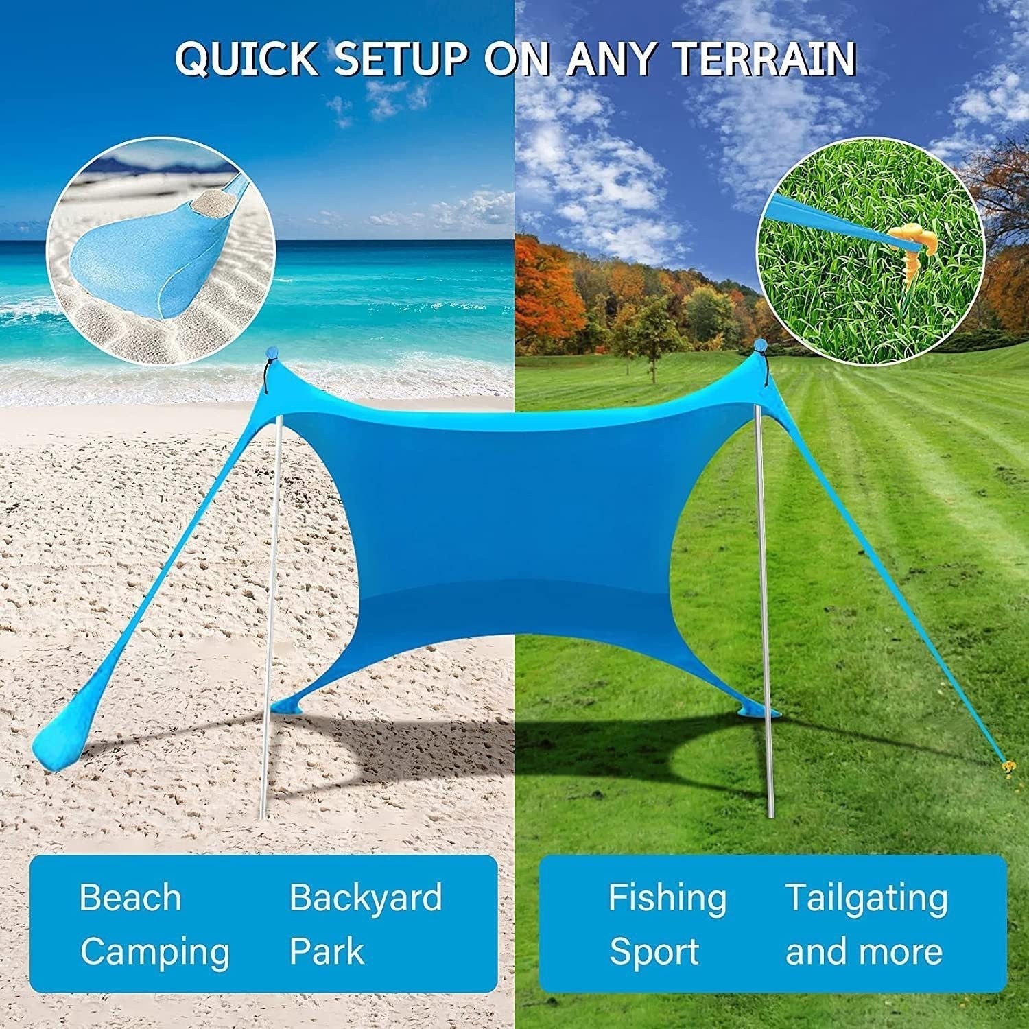 Shade Sail UV Protection Weather Resistant Quick Setup