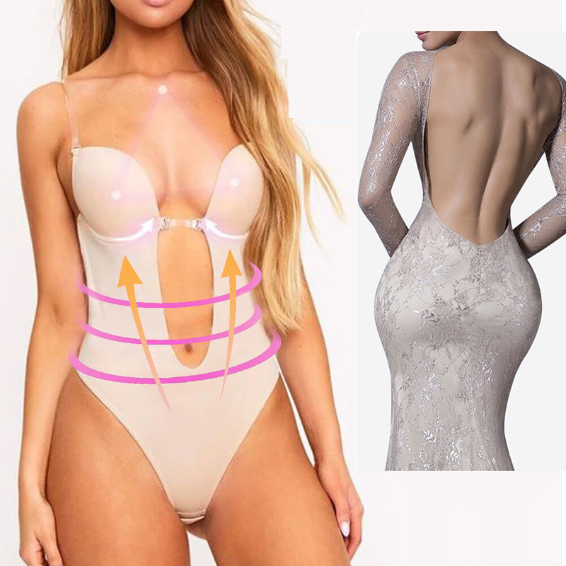 Shapewear Bodysuit Seamless Open Back Tummy Control
