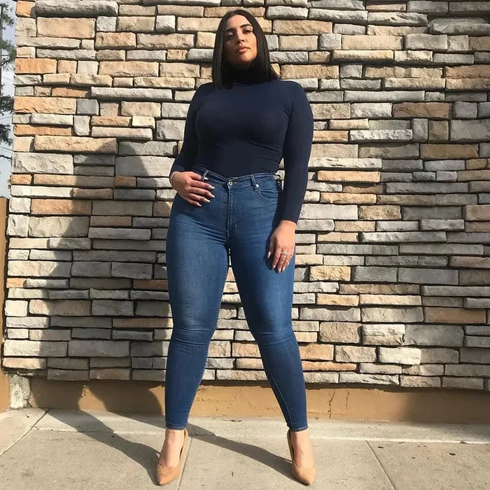 Shapewear Pants Tummy Control Second-Skin Stretch Denim