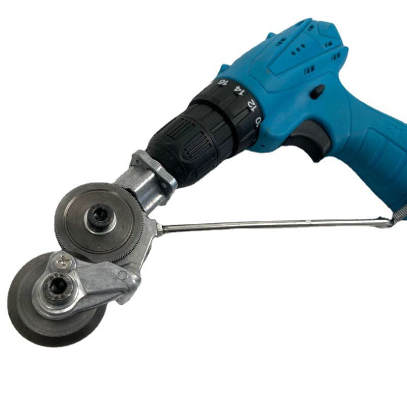 Sheet Metal Nibbler Drill Attachment Double Cutting Head